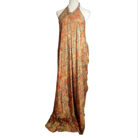 Karma Highway multicolor paisley bohemian gypsy Maxi Dress one sz boho sundress - Picture 1 of 9